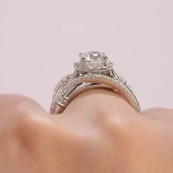 New Women’s 925 Silver Multi-Lines Diamond Ring - Picture 2 of 6